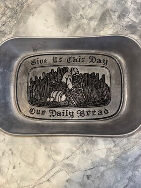 Pewter large bread tray Thomas Wilton Armetile Embossed RWP Medallion